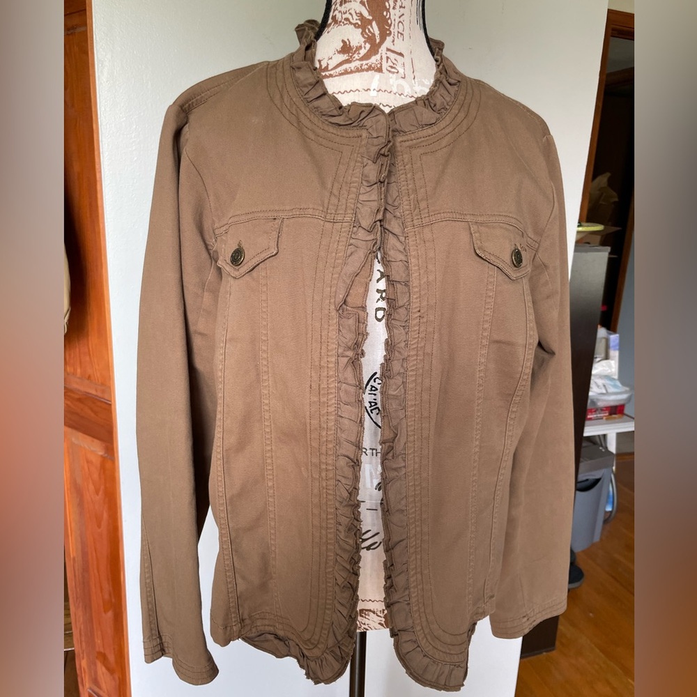 IZOD Ruffled Blazer/Jacket, Size L
